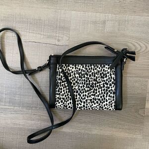 Old Navy two-zip Black and White Dotted Crossbody